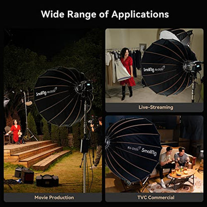 SMALLRIG Parabolic Softbox Quick Release, Parabolic Softbox, Compatible with SmallRig RC 120D/RC 120B/RC 220D/RC220B and Other Bowens Mount Light (47.2inch/120cm) - size: 47.2inch/120cm