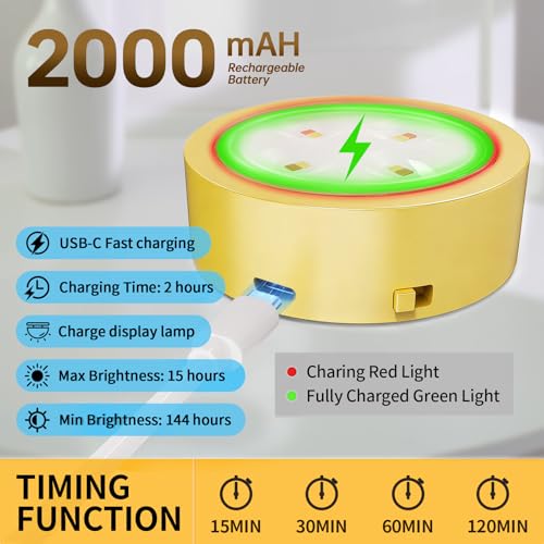 Narotood 6 Pack Picture Lights for Wall, Rechargeable Battery Operated Wall Lights, Picture Frame Lights with 3 Lighting Modes, Wireless Magnetic Painting Light with Remote Control Timer, (Golden) - color: Golden, size: 6 Pack
