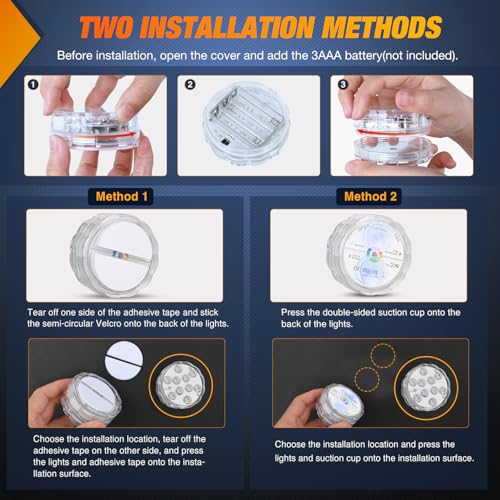 Nilight Marine Boat Light 4 PCS 10LED RGB Wireless Cabin Ambiance Multi Color Exterior Deck Lights Remote Control Submersible for Pontoon Sailboat Yacht Skeeter Fishing Bass Boats - color: 4PCS RGB Boat Light
