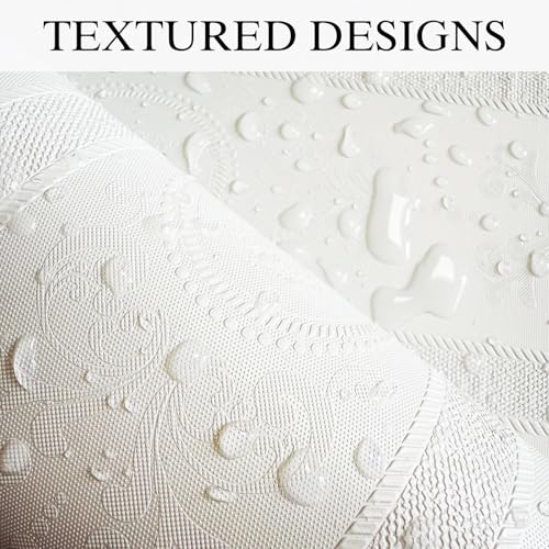 JiffDiff Wallpaper Peel and Stick Textured,3D Embossed Wall Paper Stick on Wallpaper Modern Waterproof Self Adhesive Contact Paper(17.3" x 800") - color: White, size: 17.3" x 800"