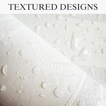JiffDiff Wallpaper Peel and Stick Textured,3D Embossed Wall Paper Stick on Wallpaper Modern Waterproof Self Adhesive Contact Paper(17.3" x 120") - color: White, size: 17.3" x 120"