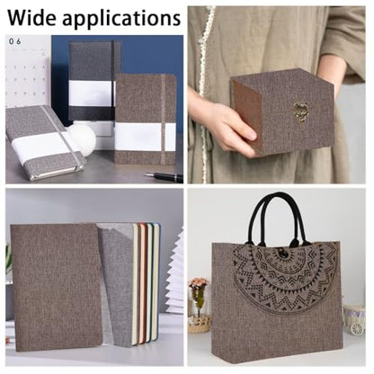 CRASPIRE 51 x 11.8 Inch Grey Linen Book Cloth Bookbinding Book Fabric A4 to A8 Polyester Paper Back Woven Bookcover for Books Album Scrapbooking Archival DIY Covering Bookbinding Protector - color: Gray-5