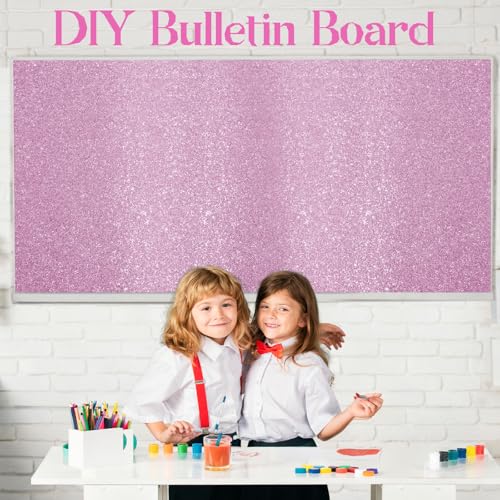 gisgfim Glitter Bulletin Board Roll Sparkle Bulletin Board Background Glitter Poster Paper Gift Wrapping DIY Art Crafts Non Fading Wallpaper for Home Office Classroom Decoration 16"x20ft, Light Purple - color: Light purple