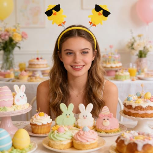 Easter Headband Cute Chicks Hair Bands Yellow Chicken Headpiece Hair Accessories for Women Girls Easter Party Favor Supplies