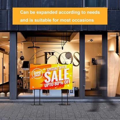 WHAUU 6Pack Sign Holder Display Stand,Heavy Duty Adjustable Pedestal Sign Stand Up to 75 inch,Double-Sided for Board & Foam,Sign Stand with Base,Fit Wedding,Restaurant,Business(Poster not Included) - size: 75 inch-6PACK