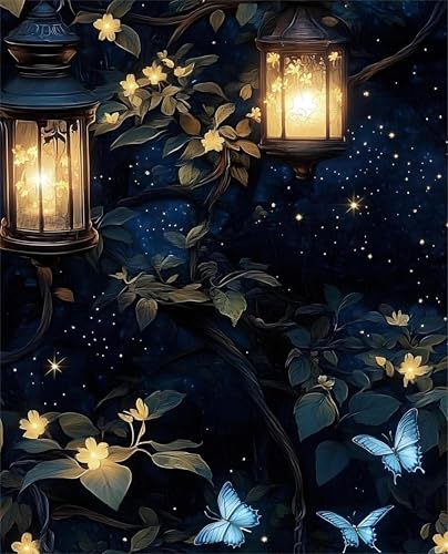 Dark Wallpaper Peel and Stick Night Forest Contact Paper Vintage Green Leaf Wall Paper Vinyl Waterproof Self Adhesive Retro Lantern Butterfly Walls Mural for Bedroom Cabinet Table Décor17.5" x 118" - color: Dark, size: 17.5" x 118"