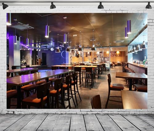 9x6ft Fabric European Luxury Restaurant Backdrop Restaurant Bar Club Background Modern Nightclub Bar Party Decorations Portrait Photoshoot Studio Props - size: 9x6ft