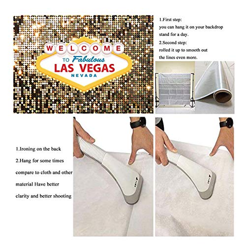 Welcome to Las Vegas Photography Backdrops 7x5ft Vinyl Fabulous Casino Poker Movie Themed Vintage Costume Dress-up Birthday Prom Ceremony Photo Background Studio Booth Props Supplies - size: 7x5 FT