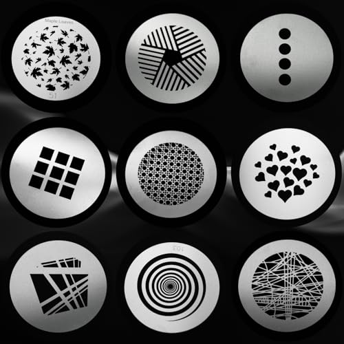 18Pcs Round Gobos Kit for Optical Snoot,66mm/2.6in Metal Plate Patterns for Spotlight Attachment Compatible with Godox BFP/OT1/OT1 Pro/II/Westcott Optical Spot/Aputure SE,for Portraits/Product/YouTube - style: 18packs Patterns