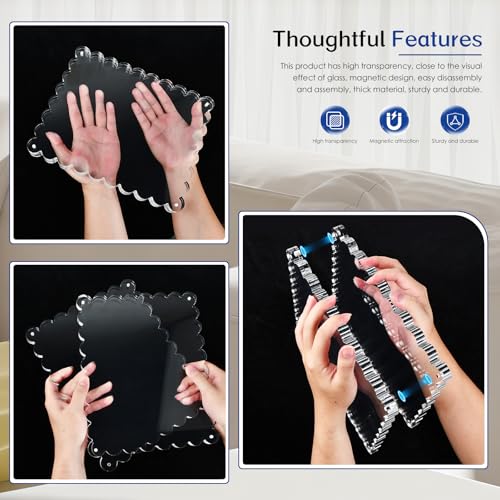 acrylic photo frame- 2Pack Scalloped Picture Frames 8×10 Inch, 15+15mm Thick BlockClear Glass Photo Frame with Thick Block | Modern Home Gift Set (2 Pack, 8X10) - color: 2 Pack, size: 8X10