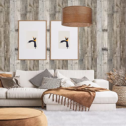 Livebor Light Gray Wood Contact Paper Peel and Stick Wallpaper 17.7”x 120” Wood Wallpaper Peel and Stick Shiplap Contact Paper Wood Plank Self Adhesive Wallpaper Distressed Wood Wall Paper - color: Light Gray, size: 17.7" x 120"