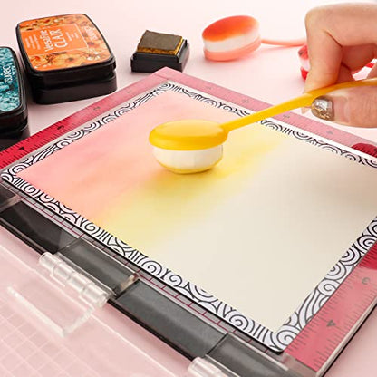 3PCS 4.75x6inch Mini Stick and Stamp Mat, Low Stcik Mat Multi-Use Low Tack Mat；for DIY Projects Paper Card Scrapbooking To Hold Project In Placeholding your stencil in place while ink blending.