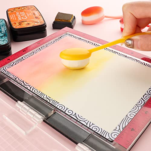 3PCS 4.75x6inch Mini Stick and Stamp Mat, Low Stcik Mat Multi-Use Low Tack Mat；for DIY Projects Paper Card Scrapbooking To Hold Project In Placeholding your stencil in place while ink blending.