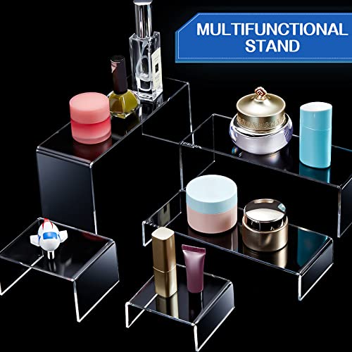 Sintuff 36 Pcs Acrylic Risers Large and Medium Acrylic Risers for Display Clear Display Stands Collectibles Stand Shelf for Show Figures Cupcake Jewelry
