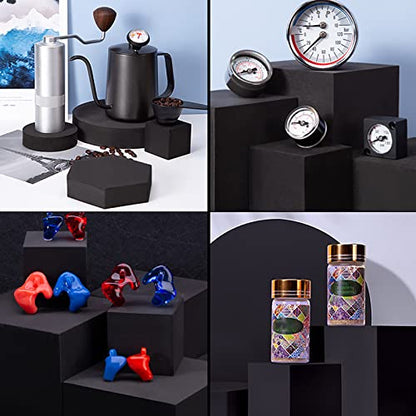 8PCS Geometric Cube Photo Props Set, Hard Foam Photography Background Props for Goods, Crafts, Lipstick, Jewelry, Cosmetics, Makeup Tools, Food (Black) - color: Black