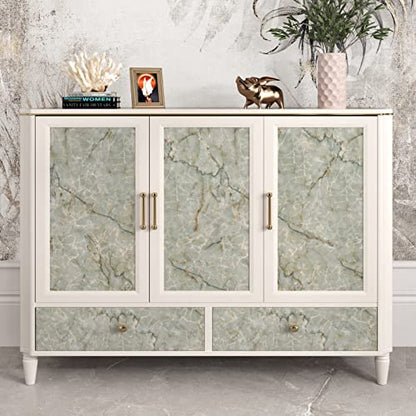 Green Marble Contact Paper for Countertops Waterproof Granite Peel and Stick Wallpaper Decorative Vinyl Contact Paper for Kitchen Cabinets Table Top Cyan Marble Wallpapers for Backsplash 15.8"x78.7" - size: 15.8" x 78.7"