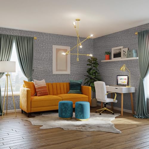 WADILE Grasscloth Peel and Stick Wallpaper 15.7in x 78.7in, Textured Contact Paper for Cabinets, Faux Linen Wall Paper Pull and Stick, Fabric Vinyl Wallpaper Self Adhesive Dark Gray - color: Dark Gray, size: 15.7" x 78.7"