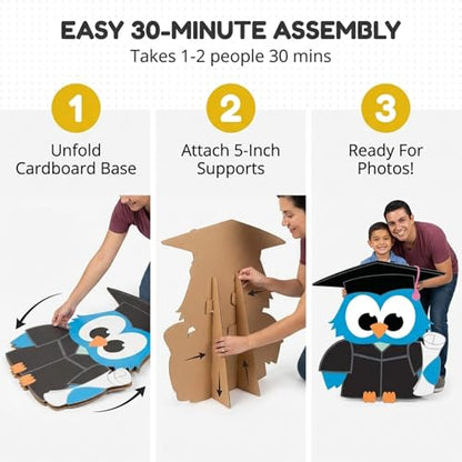 Blue Graduation Owl Standup Kit, Graduation Decorations - color: Blue Graduation Owl Kit