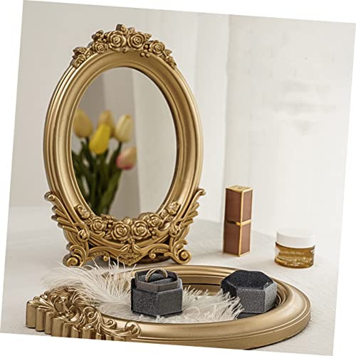 SHERCHPRY 1pc Vintage Mirror Tray Elegant Decorative Photo Prop for Photography and Home Retro Style Storage Tray for Keys