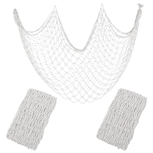 2 Pack Fish Net Decorations for Party - color: Off White