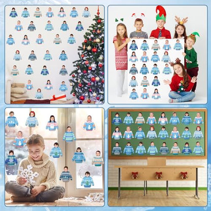 60pcs Winter Theme DIY Cutouts Sweater Bulletin Board Decoration Set Christmas Sweater Paper Cut-Outs Decor for Winter Holiday DIY Photo Craft Xmas Party School Classroom Wall Door Supplies - style: Winter Sweater