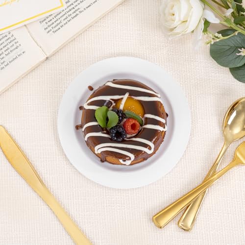 bUCLA 200PCS White Plastic Plates - 6.25inch Disposable Salad/Dessert/Appetizer/Small Cake Plates for Wedding & Party - color: 6.25Inch-200pcs-White