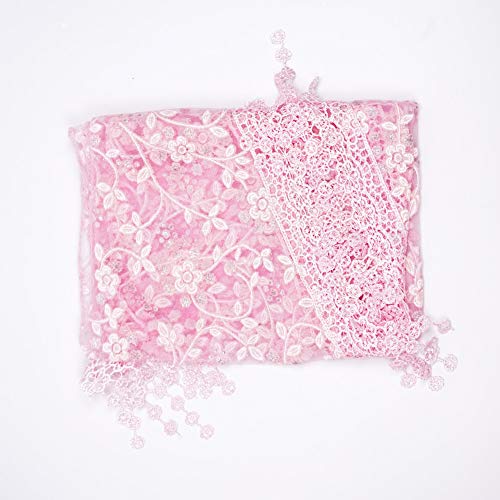 Luxury Newborn Boy Girl Baby Photography Props Wrap Lace Yarn Cloth Blanket (Pink) - color: Pink