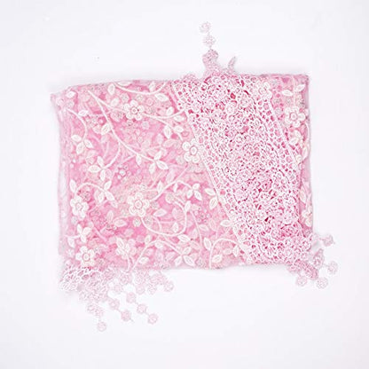 Luxury Newborn Boy Girl Baby Photography Props Wrap Lace Yarn Cloth Blanket (Pink) - color: Pink