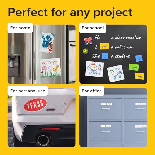 Strong Self-Stick Adhesive Magnetic Sheets 10 Pcs (4x6"/10x15cm) – Customizable Magnetic Paper for Photo, Magnet Stickers, Labels, Crafts; for Fridge, Lockers, Whiteboards, Office, Projects - size: 4x6" / 10x15cm 20mil