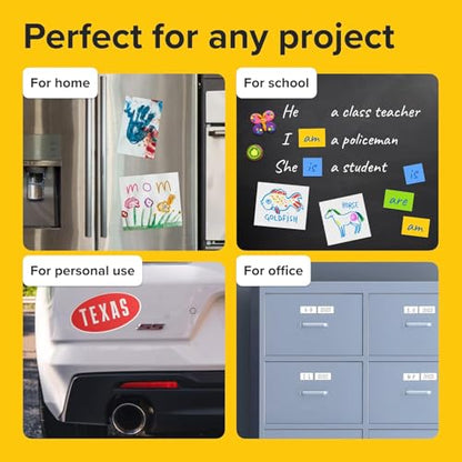 Strong Self-Stick Adhesive Magnetic Sheets 10 Pcs (4x6"/10x15cm) – Customizable Magnetic Paper for Photo, Magnet Stickers, Labels, Crafts; for Fridge, Lockers, Whiteboards, Office, Projects - size: 4x6" / 10x15cm 20mil