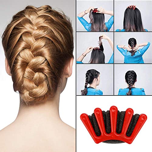 25 Pieces Hair Styling Tools Kit, Magic Styling Tools Kit, Simple and Fast, Com Hair Clips/Pins/Foam Pads for Women Girls Hair Braiding