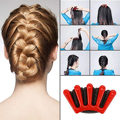 25 Pieces Hair Styling Tools Kit, Magic Styling Tools Kit, Simple and Fast, Com Hair Clips/Pins/Foam Pads for Women Girls Hair Braiding