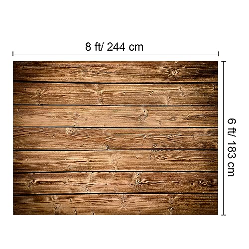 Buryeah Wooden Backdrop Wall Brown Wood Fabric Background Polyester Rustic Photo Backdrop for Photoshoot Baby Shower Wedding Party Photography Supplies(7 x 5 ft) - size: 7 x 5 ft