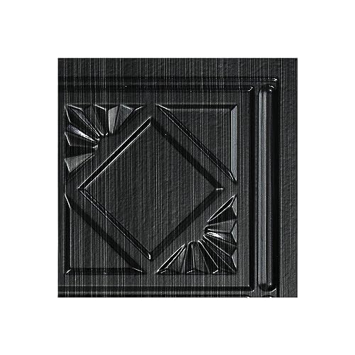 FASÄDE Traditional Style/Pattern 4 Decorative Vinyl Backsplash Panel in Brushed Onyx (6X6 Inch Sample) - color: Brushed Onyx, size: 6X6 Inch Sample