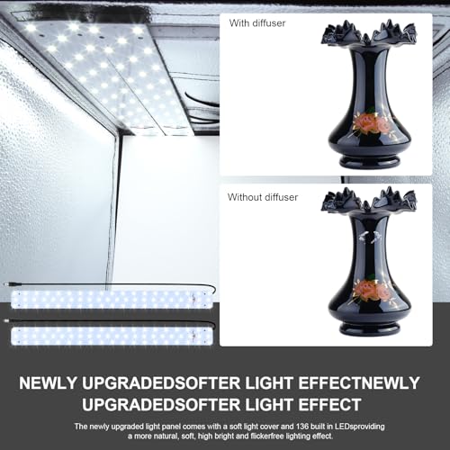 PULUZ Light Box 24x24in, Portable Photo Studio Light Box with 120 LED Lights ＆6 Color backdrops Professional Photography Lighting Tent Kit for Big Product Photography Lightbox - color: 23.6x23.6x23.6in