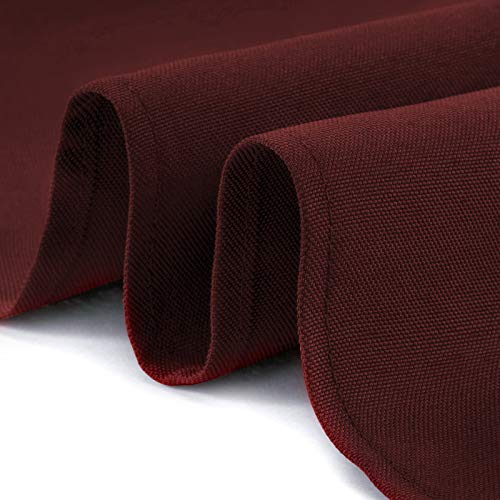 Lann's Linens - 70" Round Premium Tablecloth for Wedding/Banquet/Restaurant - Polyester Fabric Table Cloth - Burgundy - color: Burgundy, size: 70" (Round)