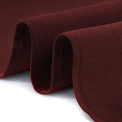 Lann's Linens - 120" Round Premium Tablecloth for Wedding/Banquet/Restaurant - Polyester Fabric Table Cloth - Burgundy - color: Burgundy, size: 120" (Round)