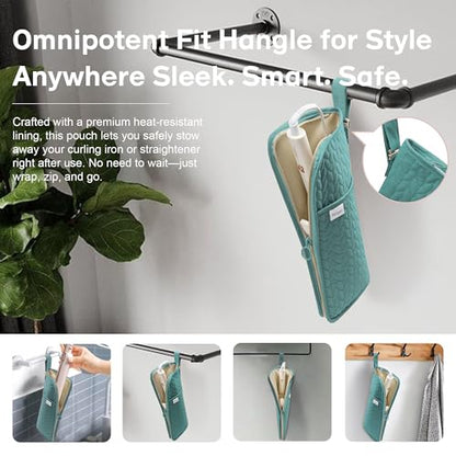 KarSyon Hot Tools Organizer Heat Resistant Mat Case Hair Tools Holder Travel Bag Portable Hair Styling Tools Cover Pouch for Curling Iron,Flat Iron,Hair Straightener (Teal) - color: Teal