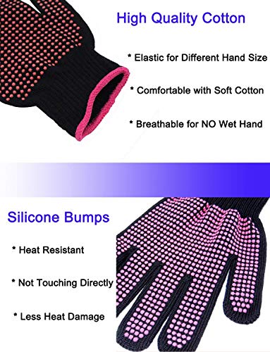 Heat Resistant Glove with Silicone Bump Mat for Curling Iron, Hair Straightener, Flat Irons - 9 x 6.5 Food Grade Mat, Grey - color: Grey G