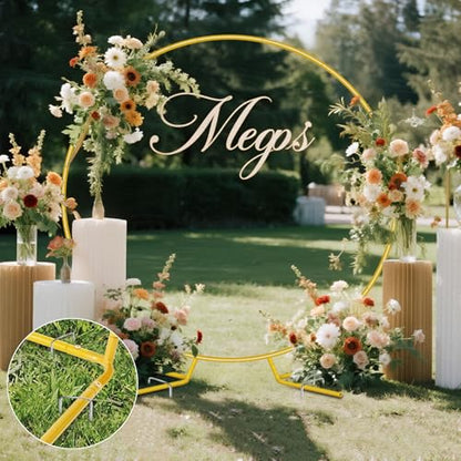 6.6FT Round Metal Arch Backdrop Stand, Circle Balloon Arch Stand Kit with Base, Metal Gold Wedding Arches Frame Heavy Duty for Birthday Gender Reveal Baby Shower Anniversary Party Decoration - size: 6.6FT