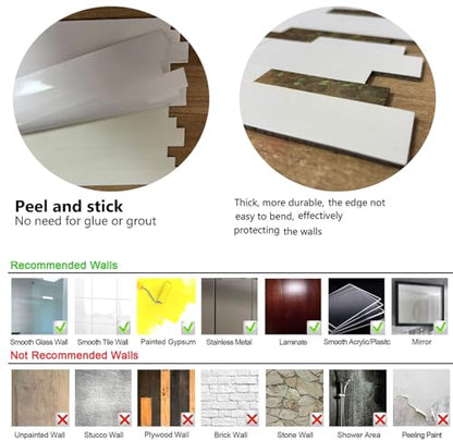 10-Sheet Peel and Stick Backsplash Tile, PVC Mixed Meta,l Stick on Kitchen, Bathroom Vanities, Fireplace Décor, Laundry Table (White+Golden Lasing) - color: White+Golden Lasing