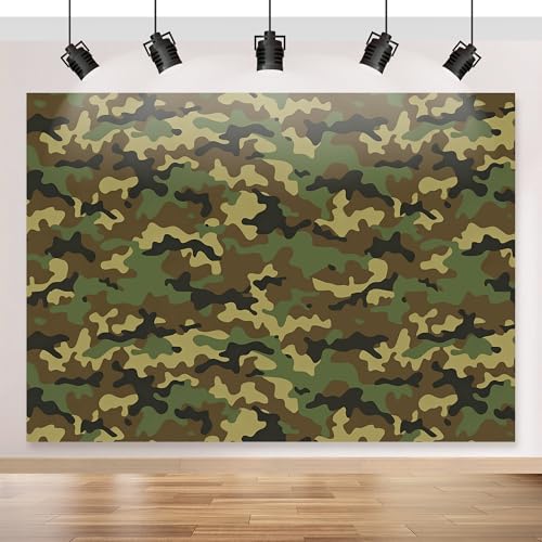 7x5ft Fabric Camouflage Pattern Backdrop Army Soldier Military Camo Background for Soldier Theme Party Decorations Kids Adults Birthday Shooting Photo Studio Props - color: camo backdrop, size: 7x5ft