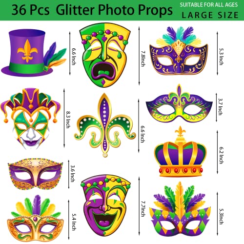Mardi Gras Decorations Photo Booth Props- Fat Tuesday Carnival Masquerade New Orleands Party Photo Props - Mardi Gras Decor-Mardi Gras Party Favor Kit Birthday Party Supplies Decorations