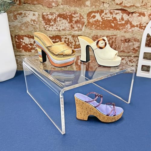 Plymor Clear Acrylic Short Square Display Riser, 3.5" H x 7" W x 7" D (1/4" thick) - size: 3.5" x 7" x 7"