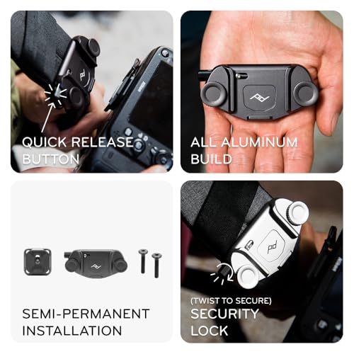 Peak Design Capture Camera Clip V3, Eclipse with Plate, Holds DSLR, Compact and Point and Shoot Bodies, Secure, Stable and Accessible, Attaches to Straps and Belts, Quick Release, 200 lb Capacity - color: Eclipse