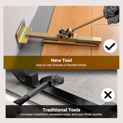 Flooring Jack with Felt Bottom Scratch Resistant, Professional Hardwood Flooring Jack and Positioning Tool for Straightening and Installing Laminate Deck Boards Tile Floor Without Pry Bars (1PCS)