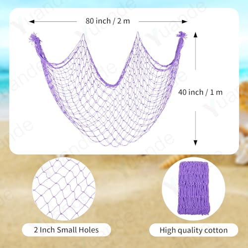 2 Pack Fish Net Decorations for Party - color: Light Purple
