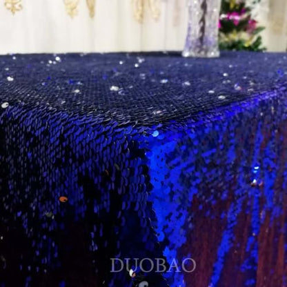DUOBAO Silver to Royal Blue Mermaid Fabric by The Yard- 1/2 Two Tone Sequin Fabric 0.5 Yard Reversible-Fabric Quality Fabrics Mesh Sequins - color: Silver to Royal Blue, size: 0.5 Yard