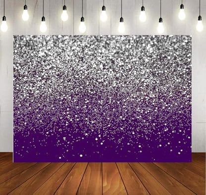 10x8ft Purple Bokeh Backdrop Birthday Silver Spots Bokeh Wedding Prom Graduation Photography Background X-223 - color: Purple, size: 10X8ft