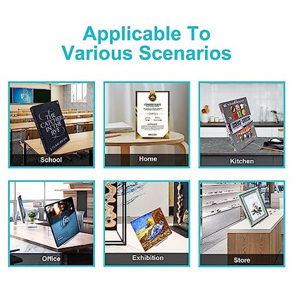 Boloyo Acrylic Book Stand Without Ledge,6 Inch 4PC Clear Acrylic Display Easel Transparent Display Stand Holder Tablet Holder for Displaying Pictures,Books,Artworks, CDs - size: 4PC